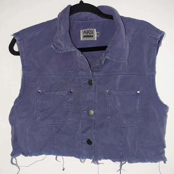 Vintage Amy K Su Cropped Button Down - Picture 1 of 5